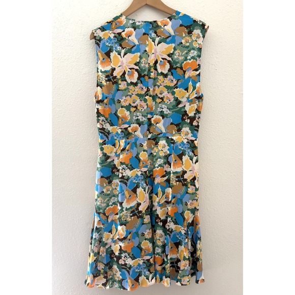 Missoni Abitto V-Neck Ruched Mini Dress Floral Sleeveless 46/12 Ruffle $520 NWOT - Picture 4 of 11